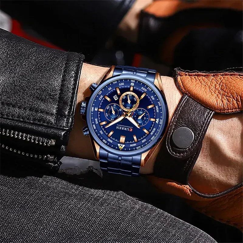 Curren Quartz Sport Chronograph Blue Dial Men's Watch- 8399